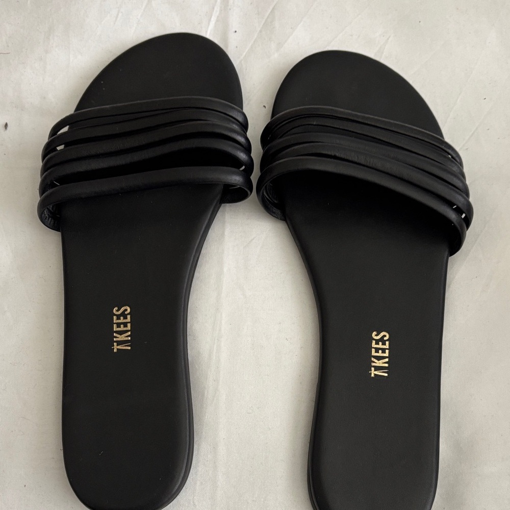 TKEES Black Multi-Strap Slide Sandals